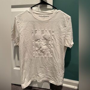 Psycho Bunny White Short-Sleeve Tee with Embossed Bunny Panel